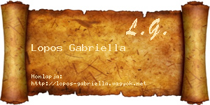 Lopos Gabriella névjegykártya